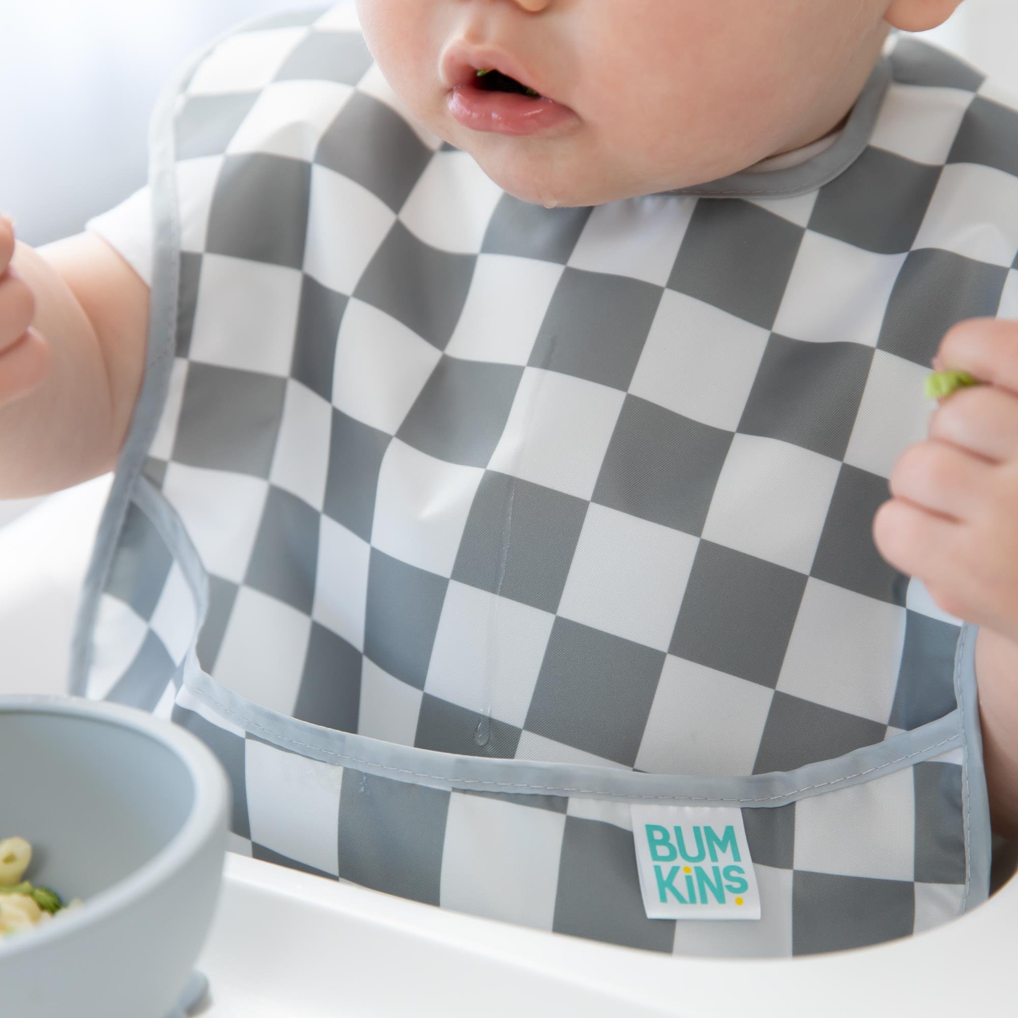 Bumkins Superbib Önlük 3'lü Paket - Palms + Check