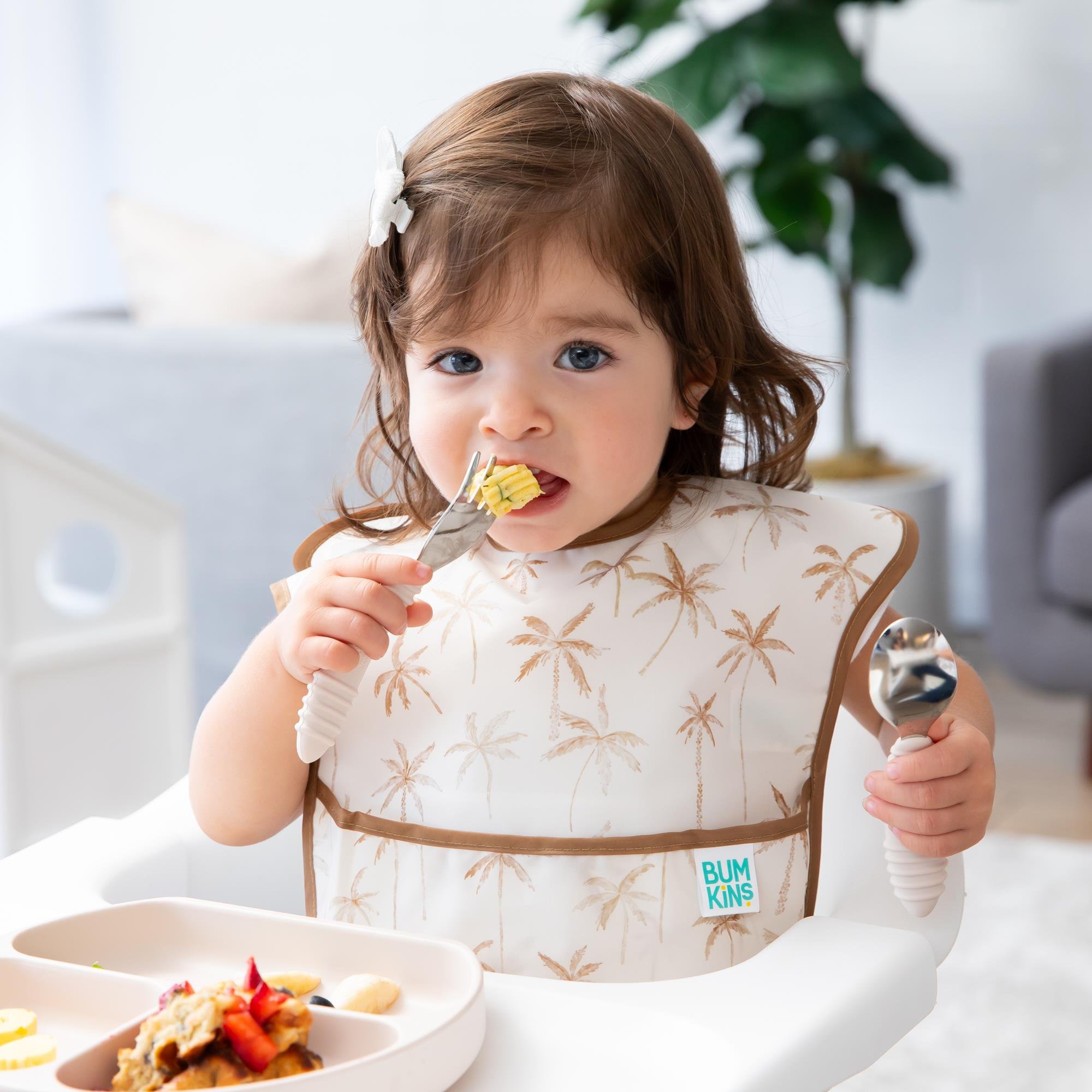 Bumkins Superbib Önlük 3'lü Paket - Palms + Check