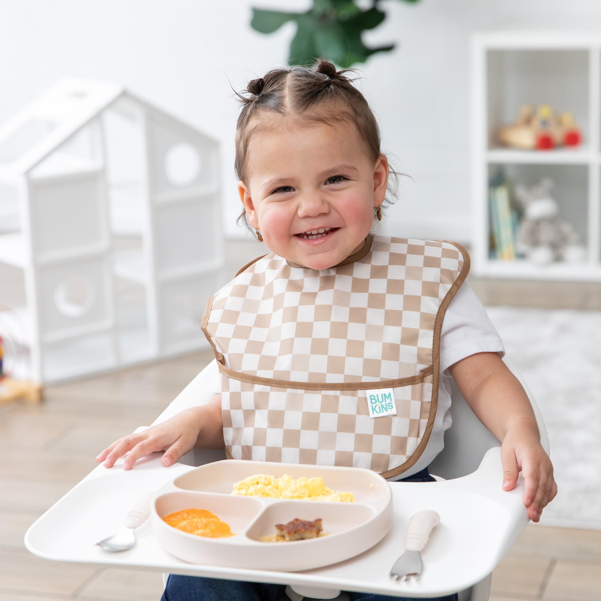 Bumkins Superbib Önlük 3'lü Paket - Palms + Check