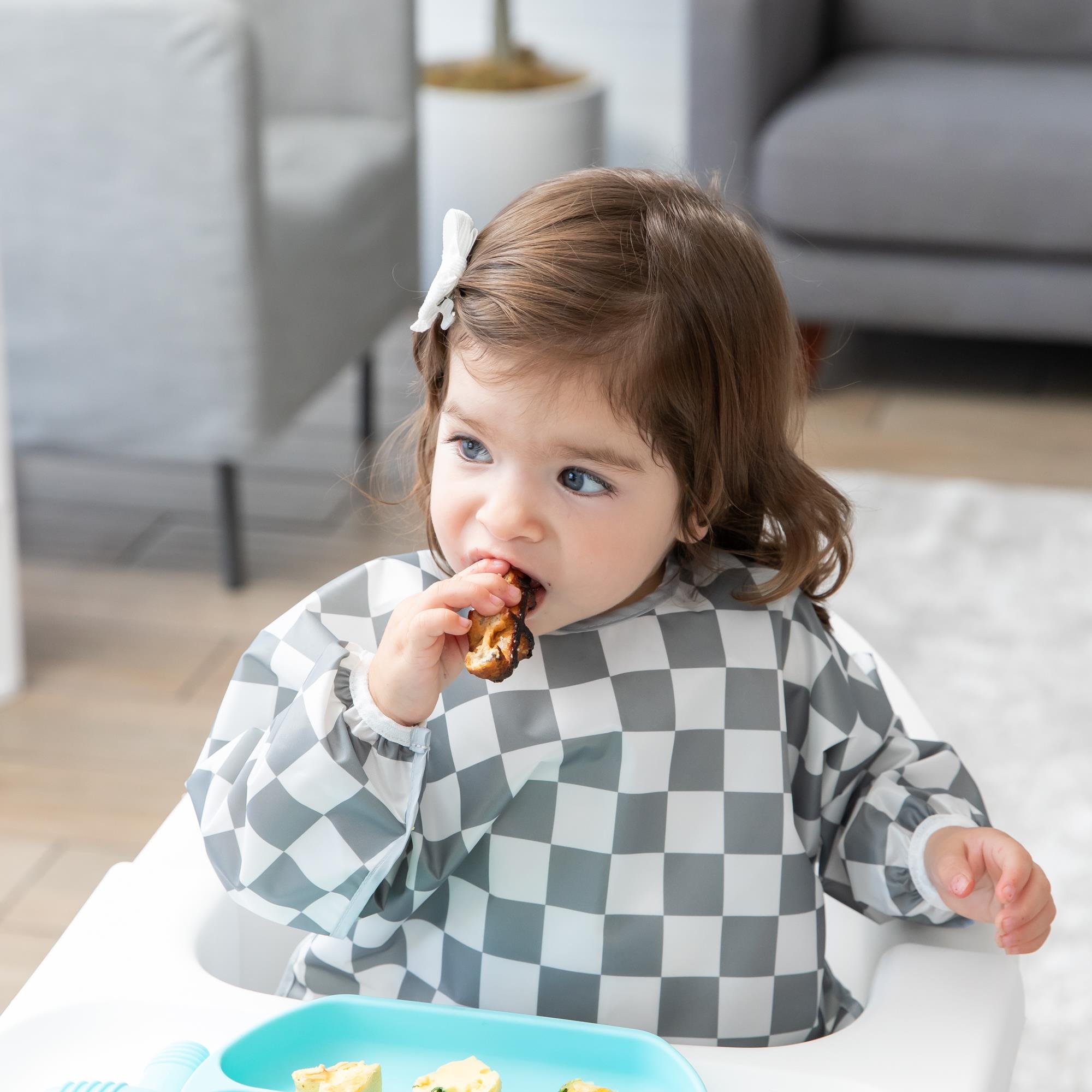 Bumkins Uzun Kollu Önlük (6-24 ay) - Charcoal Check