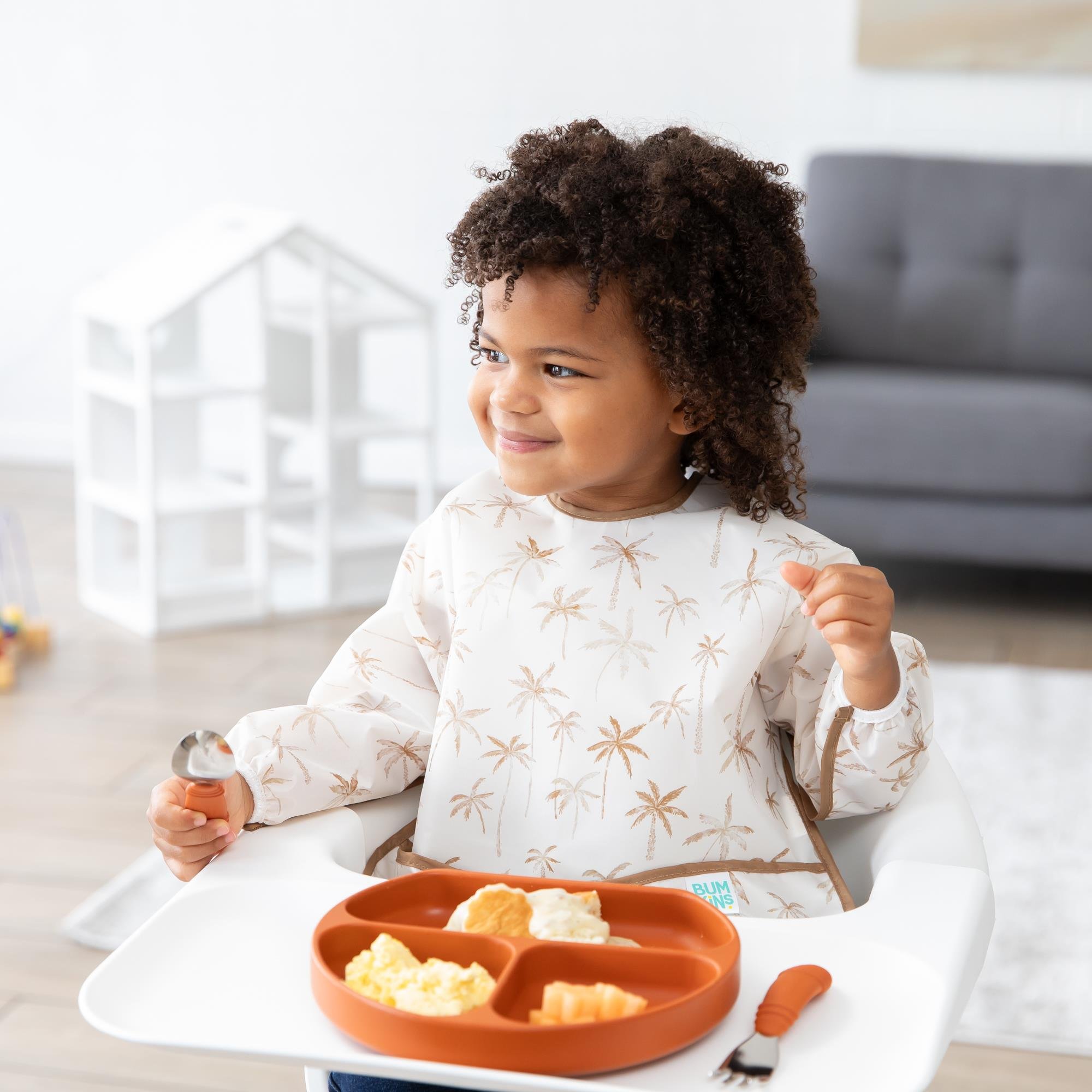 Bumkins Uzun Kollu Önlük (6-24 ay) - Palm Daze