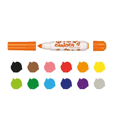 Carioca Carioca Stamperello Yıkanabilir Damga + Keçeli Boya Kalemi (12'li)