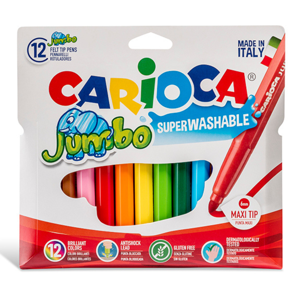 Carioca Jumbo Yıkanabilir Keçeli Boya Kalemi 12'li