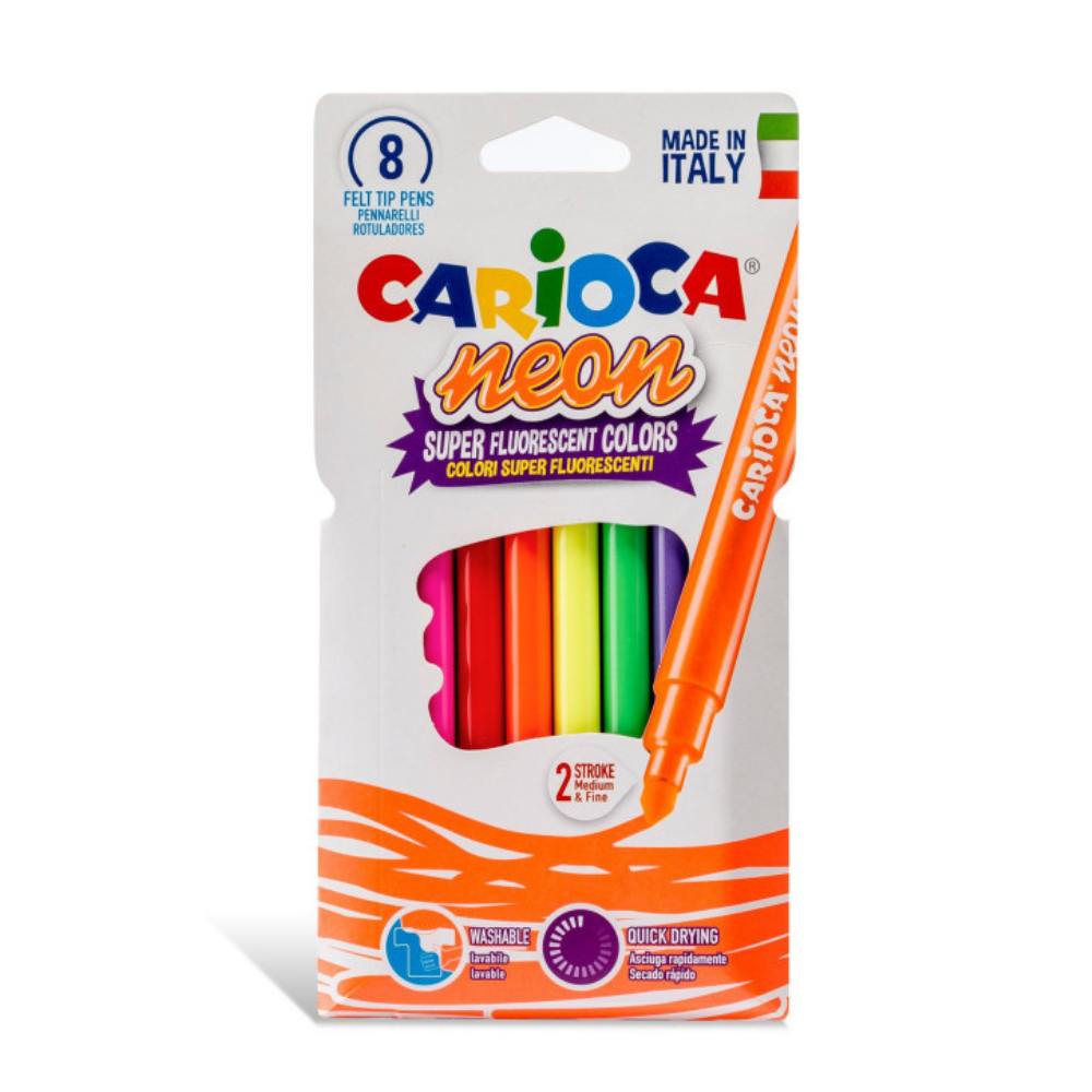 Carioca Neon Yıkanabilir Keçeli Boya Kalemi (8'li)