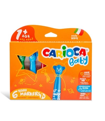 Carioca Teddy Jumbo Bebek Süper Yıkanabilir Keçeli Boya Kalemi (6'lı)