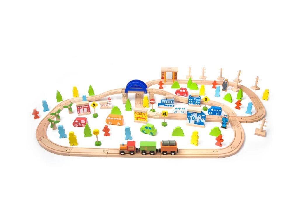Classic World Ahşap 110 Parçalı Tren Seti