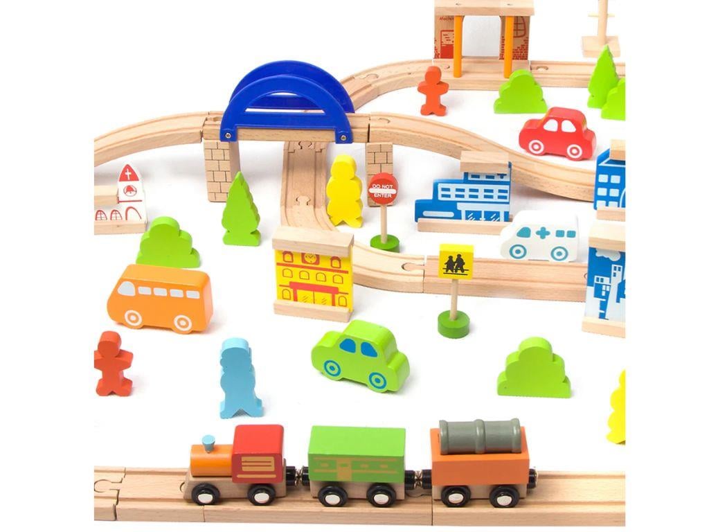 Classic World Ahşap 110 Parçalı Tren Seti