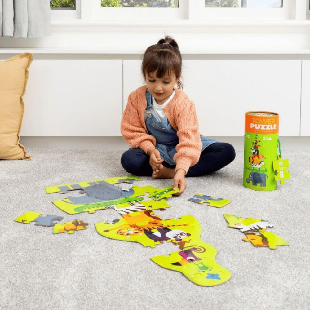 Crocodile Creek Dev Kule Puzzle - 30 Parça - Orman