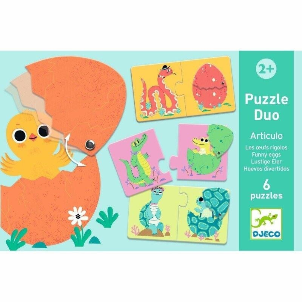 Djeco İkili Puzzle - Funny Eggs