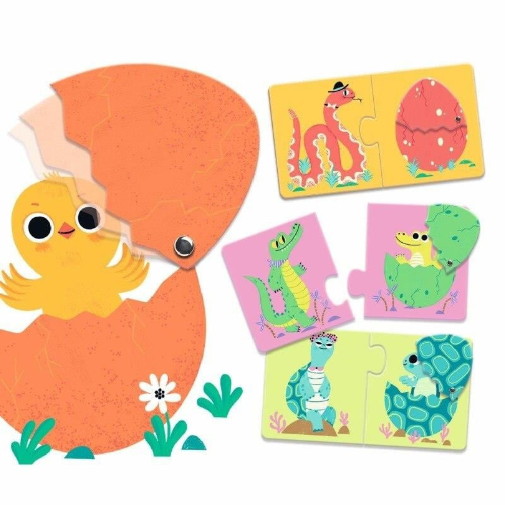 Djeco İkili Puzzle - Funny Eggs