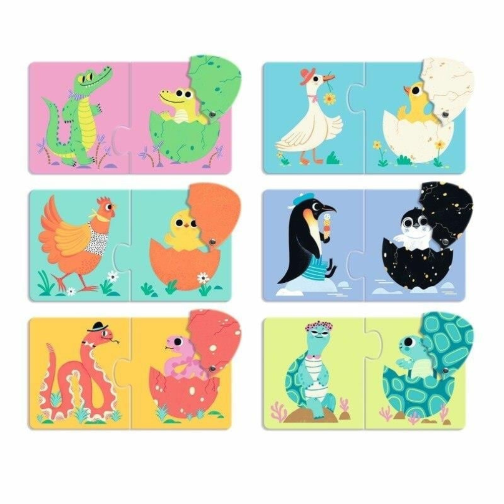 Djeco İkili Puzzle - Funny Eggs