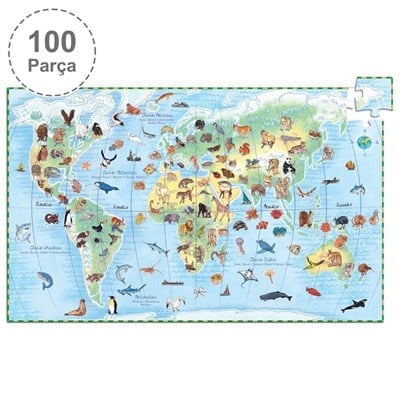 Djeco Klasik Puzzle 100 Parça/ World'S Animals