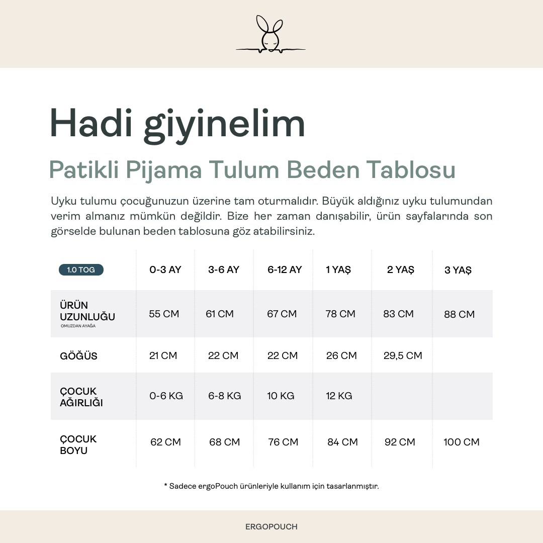Ergopouch Organik Patikli Uyku Tulumu 1.0 TOG - Melody