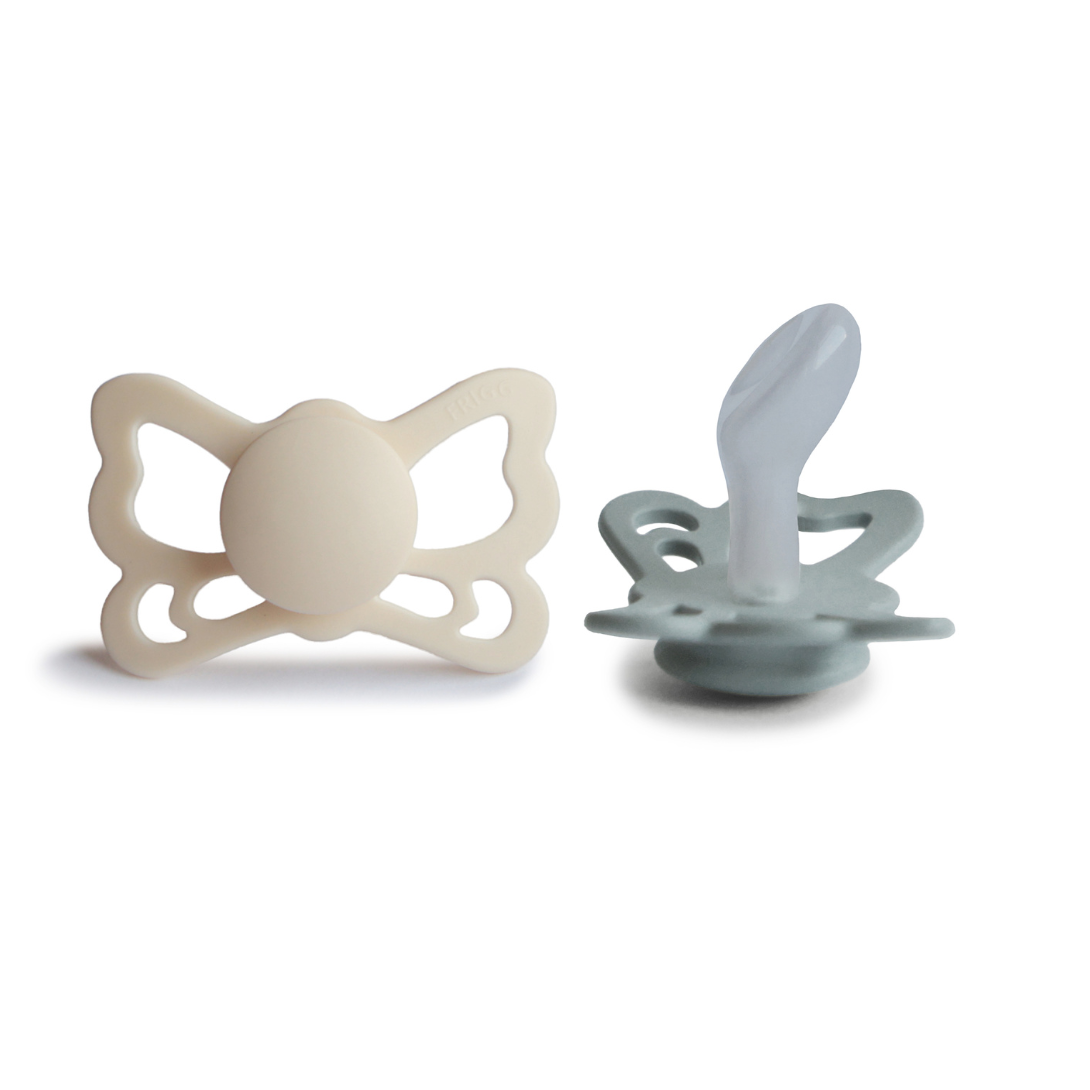 FRIGG Butterfly İkili Silikon Emzik - Cream / Sage 6-18 Ay