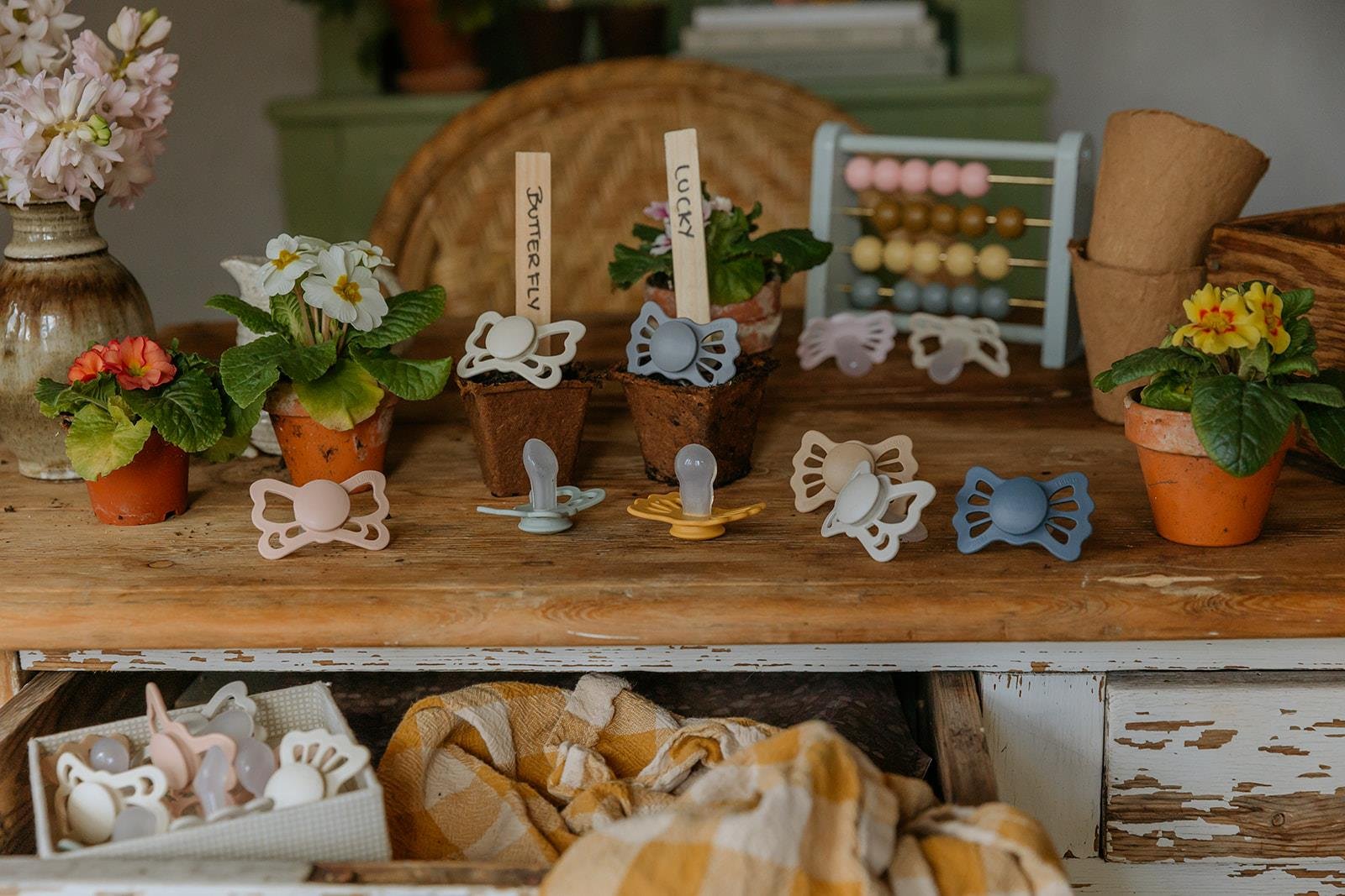 FRIGG Lucky İkili Silikon Emzik - Cream/Sage