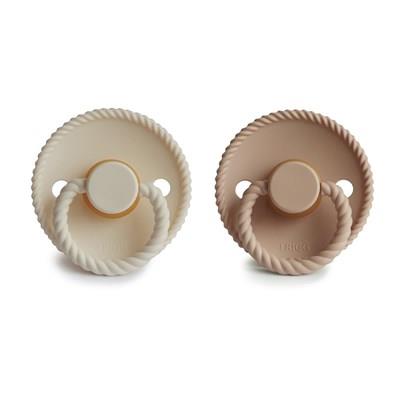 FRIGG Rope İkili Kauçuk Emzik - Cream / Croissant