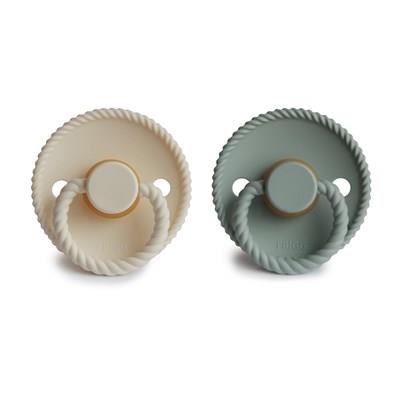 FRIGG Rope İkili Kauçuk Emzik - Cream / Sage