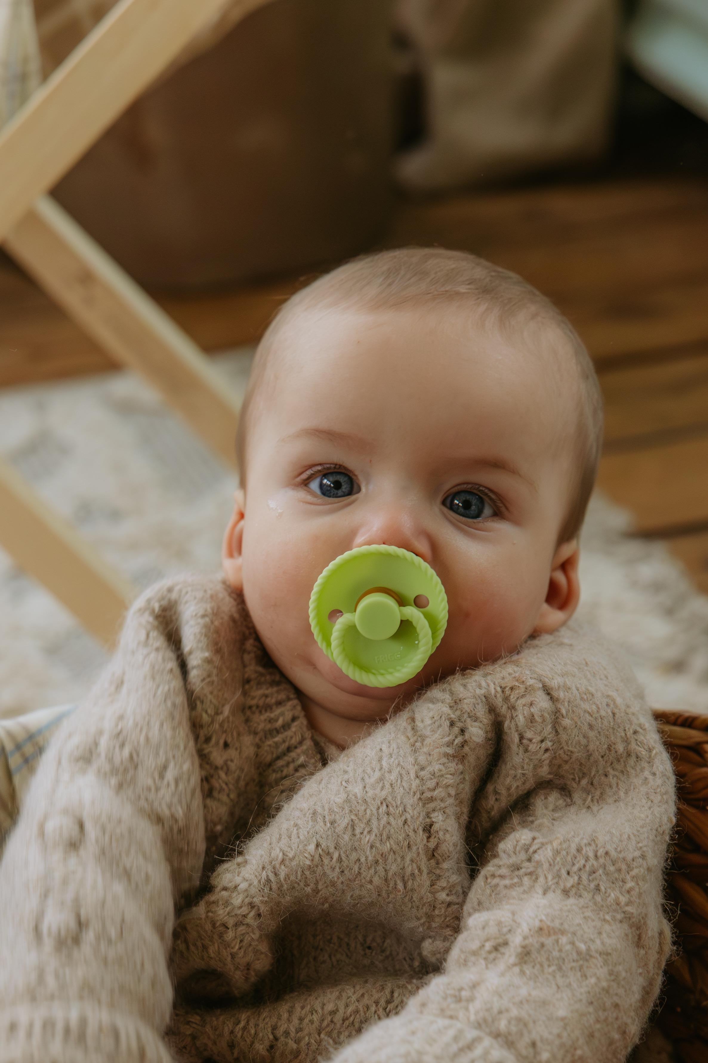 FRIGG Rope İkili Kauçuk Emzik - Cream/Green Tea