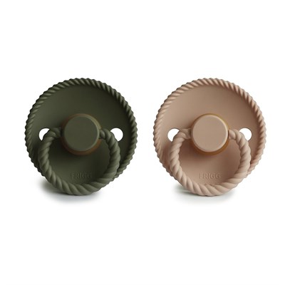 FRIGG Rope İkili Kauçuk Emzik - Croissant / Olive