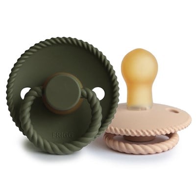 FRIGG Rope İkili Kauçuk Emzik - Croissant / Olive