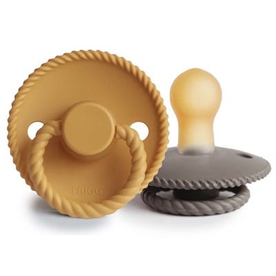 FRIGG Rope İkili Kauçuk Emzik - Honey Gold / Portobello