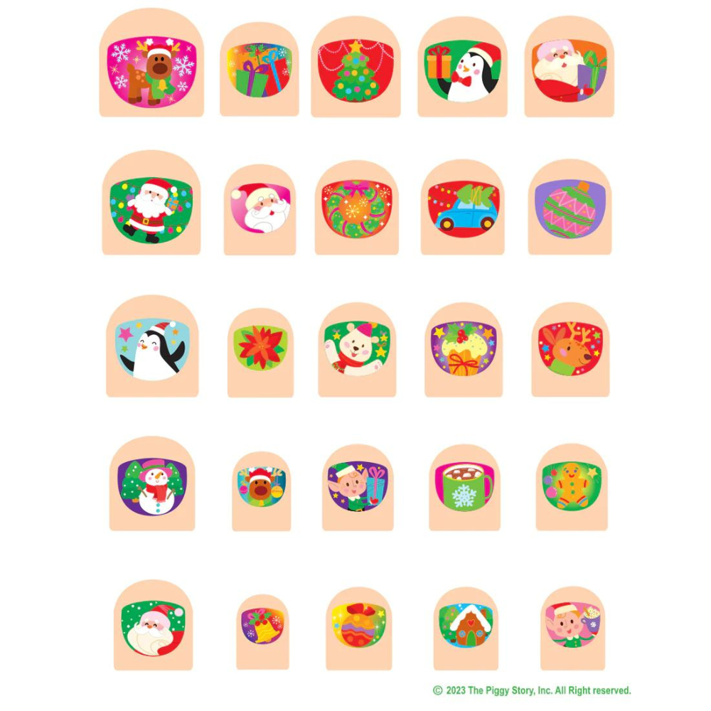 Girl Nation - Desenli Tırnak Çıkartmaları- Holly Jolly