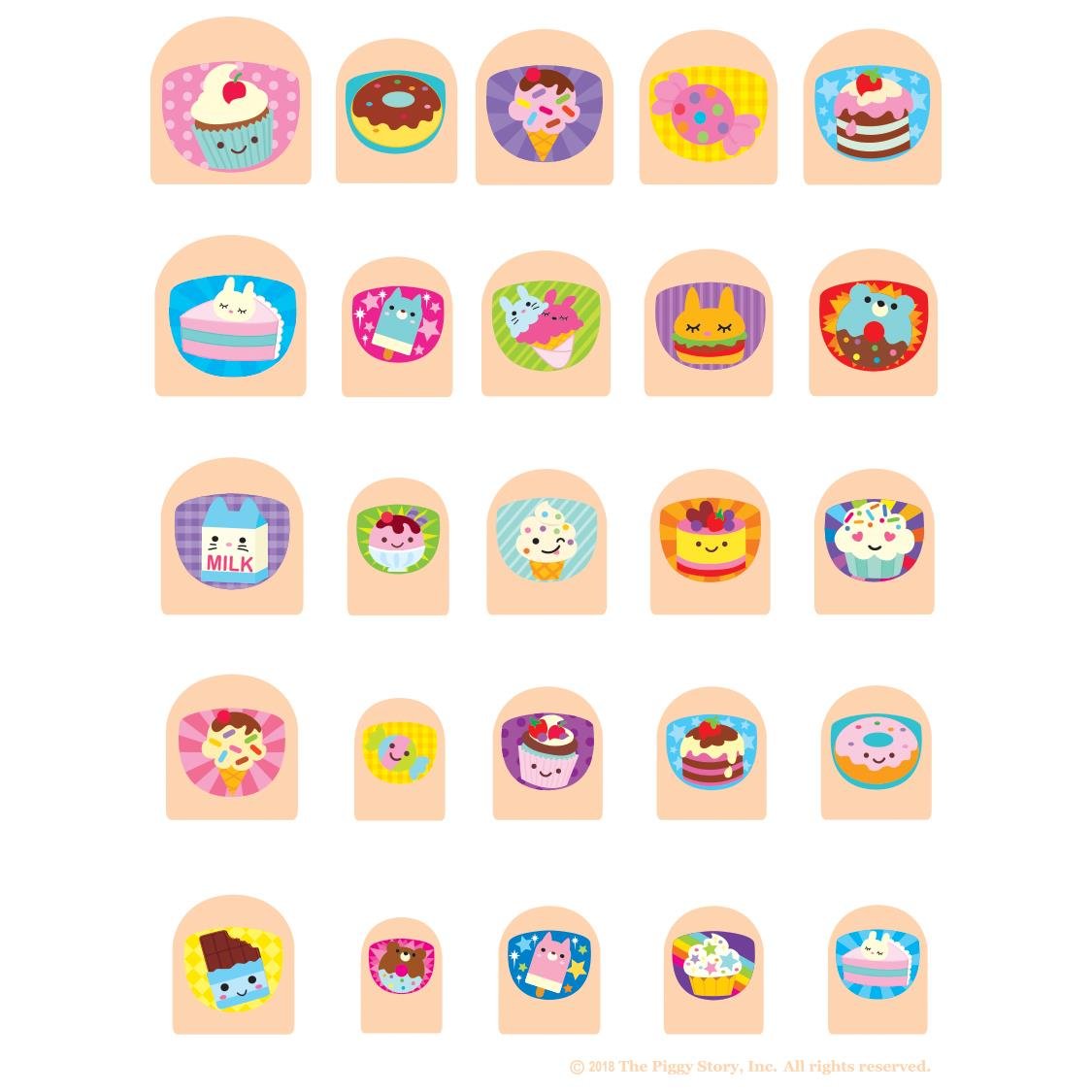 Girl Nation - Desenli Tırnak Çıkartmaları- Sweet Shop