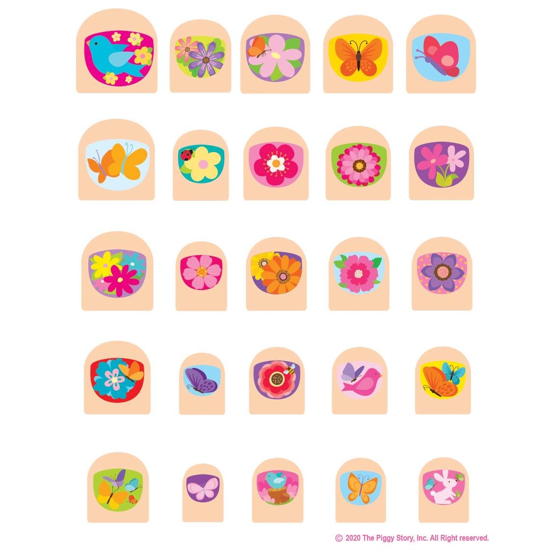 Girl Nation - Desenli Tırnak Çıkartmaları- Spring Fling