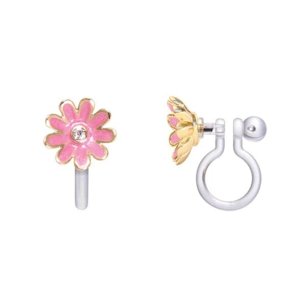 Girl Nation - Klipsli Küpe - Pink Daisy
