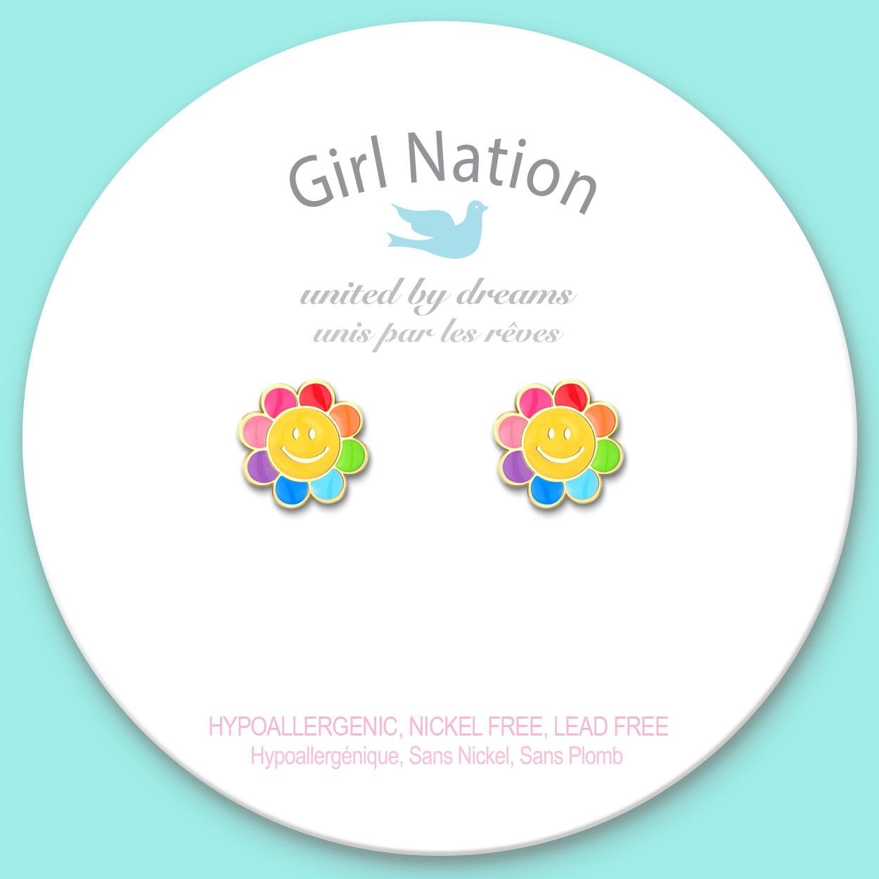 Girl Nation - Küpe - Rainbow Happy Flower