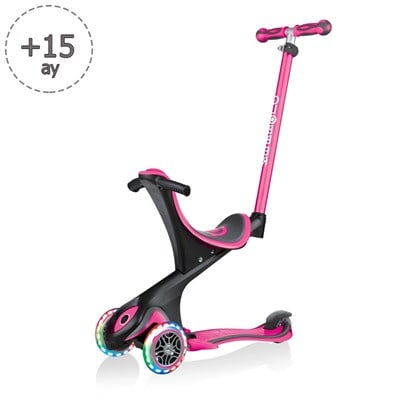 Globber Evo Go Up Comfort Işıklı Scooter - Pembe