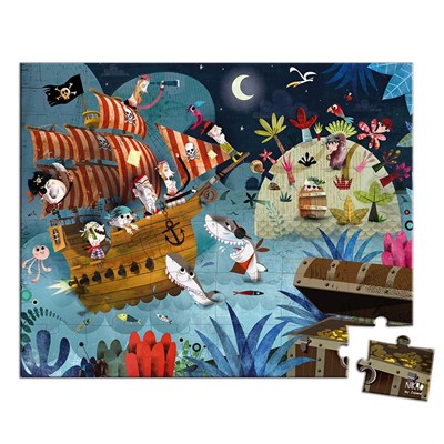 Janod 36 Parça Çanta Puzzle Hazine Avı