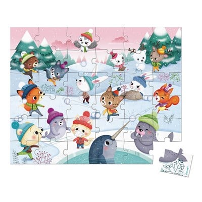 Janod 36 Parça Puzzle - Kar Partisi