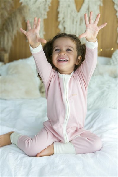 KidZee Z-Suit Z-Suit Pure Blush Patikli Uzun Tulum (1.0 Tog)