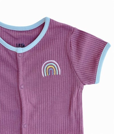 Little Basics Kısa Kollu Fitilli Gül Kurusu