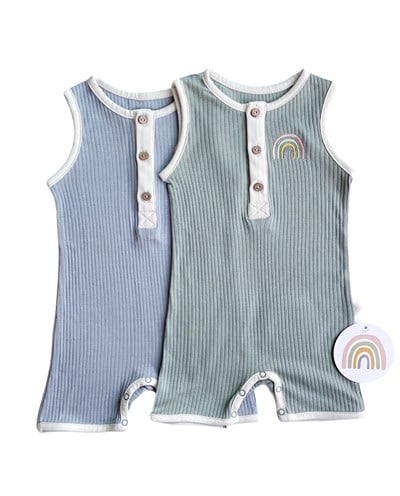 Little Basics Kolsuz Fitilli Romper - Cloud