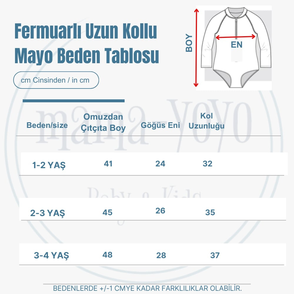 Mama Yoyo Önden Fermuarlı - Alttan Çıtçıtlı Mayo Floral - Çiçek