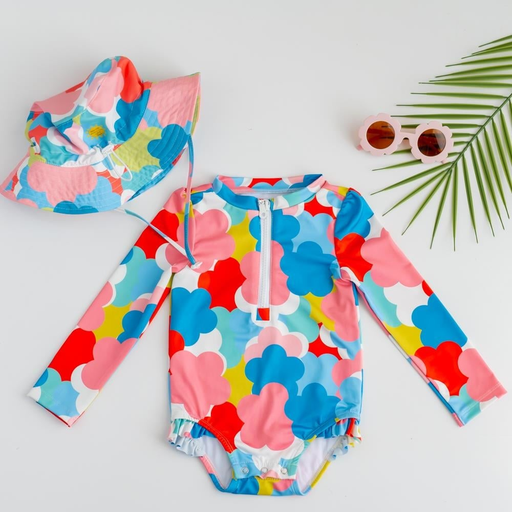 Mama Yoyo Önden Fermuarlı - Alttan Çıtçıtlı Mayo Floral - Çiçek