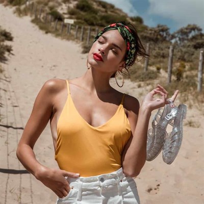 Meduse Yetişkin Sandalet - Sun Argent Pailette Şeffaf Beyaz 