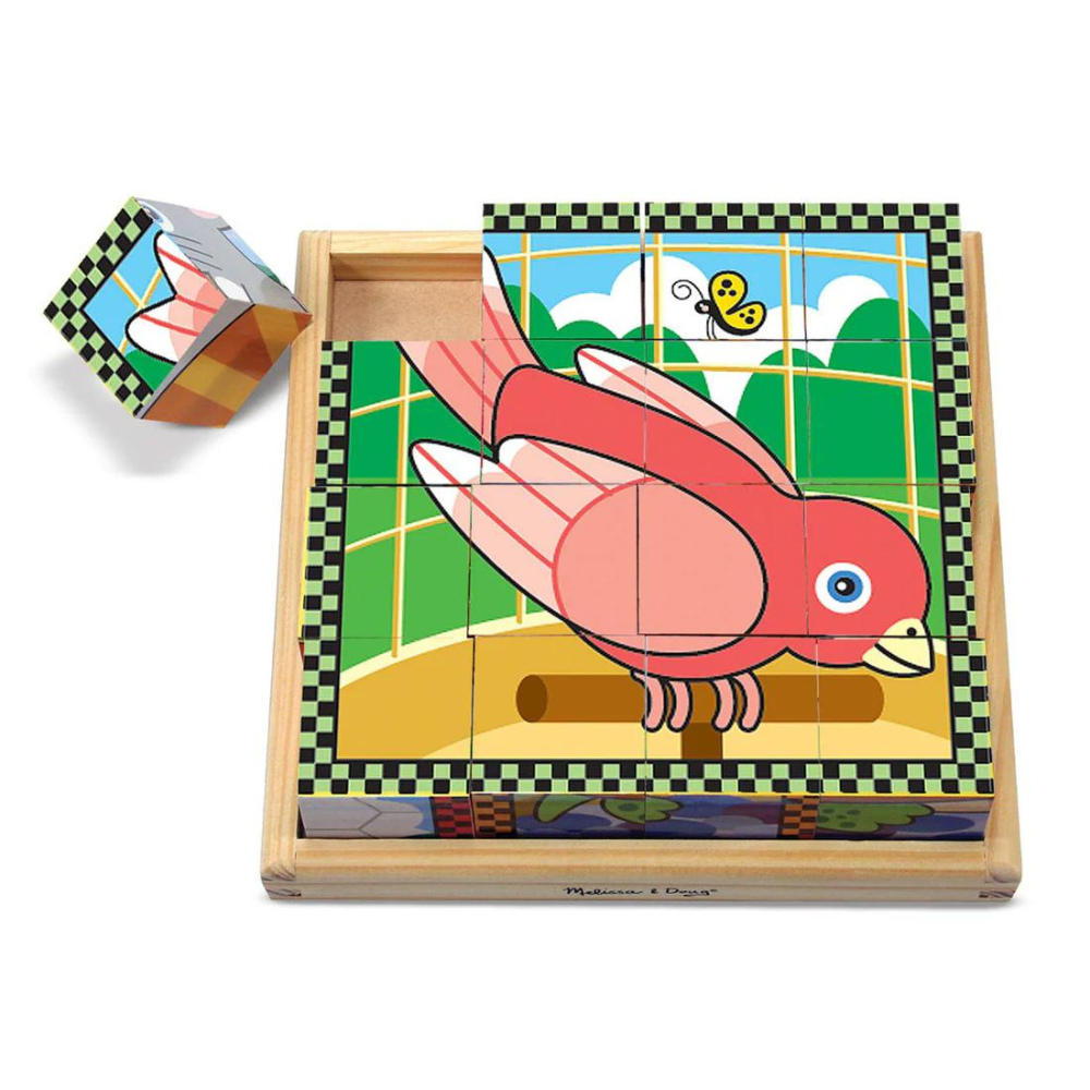 Melissa - Doug Ahşap 6lı Küp Yapboz - Evcil Hayvanlar