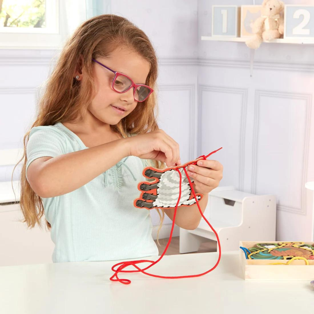 Melissa - Doug Ahşap İp Geçirme - Çiftlik Hayvanları