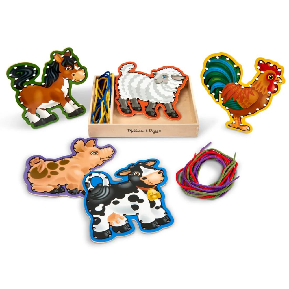 Melissa - Doug Ahşap İp Geçirme - Çiftlik Hayvanları