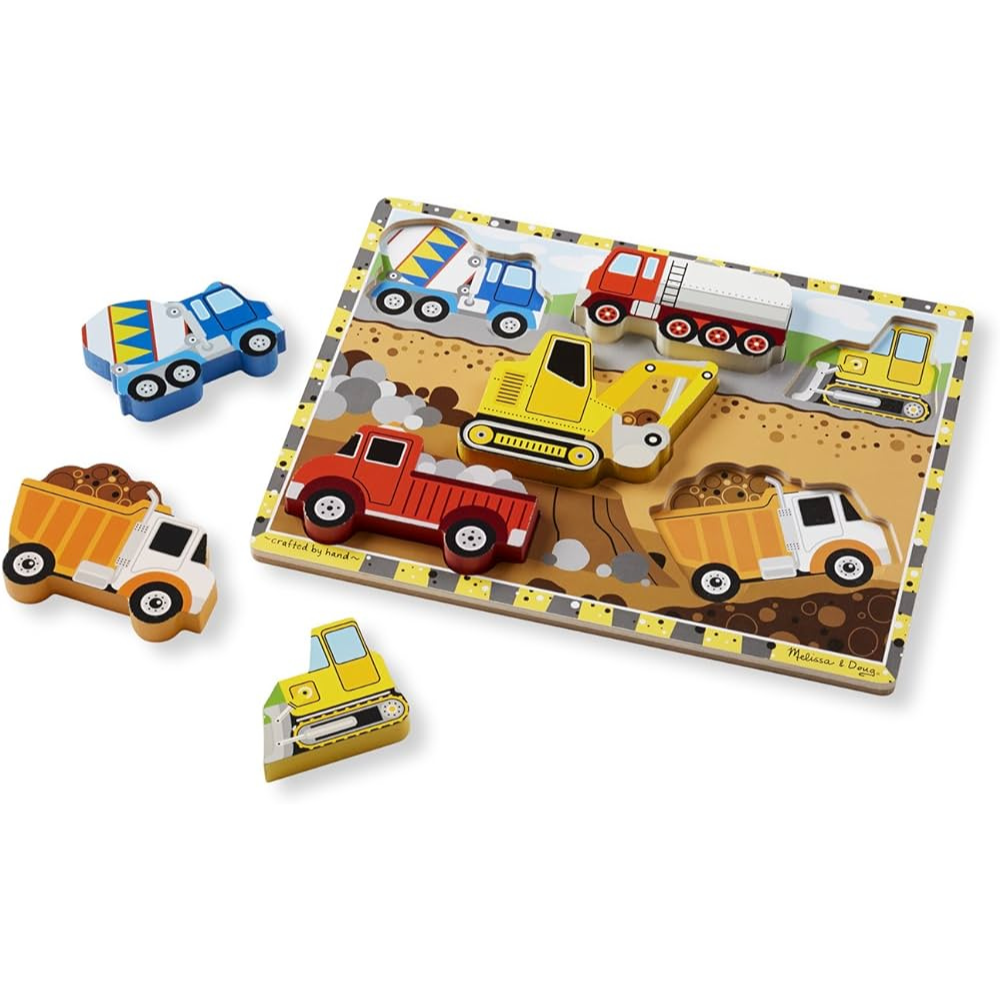 Melissa - Doug Ahşap Tombul Yapboz - İnşaat Araçları
