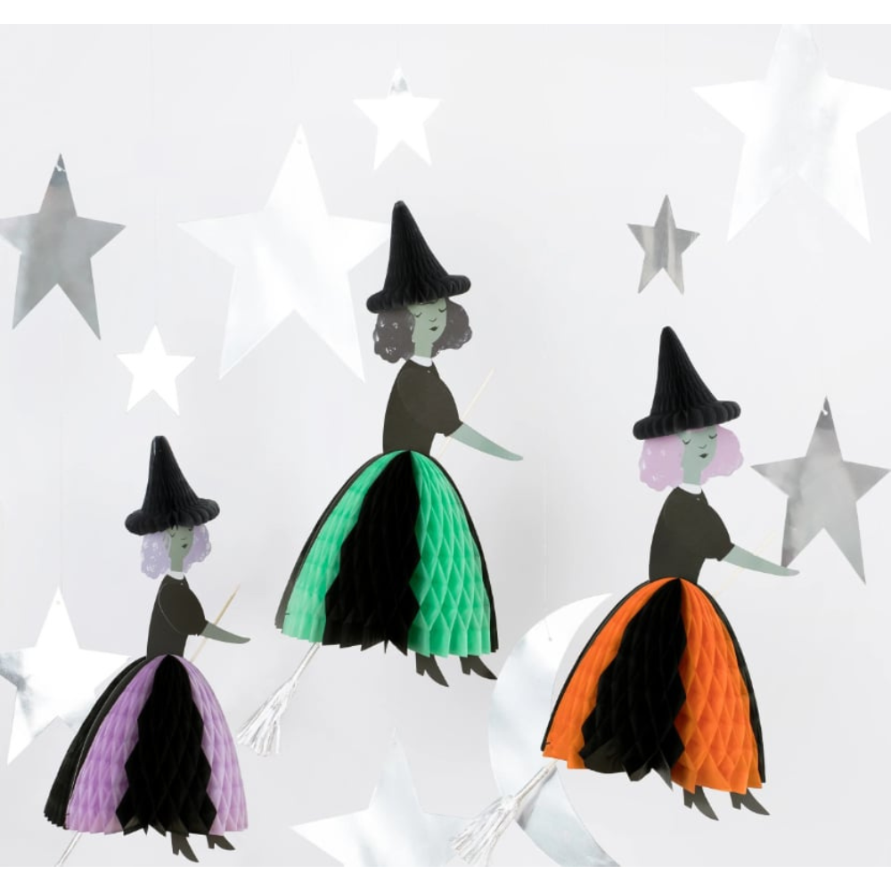 Meri Meri Asılan Süs - Uçan Cadılar Asılan Süs (3'lü)