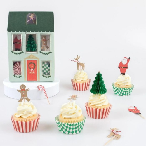 Meri Meri Cupcake Kit - Yeni Yıl Evi Cupcake Kit (24'lü)