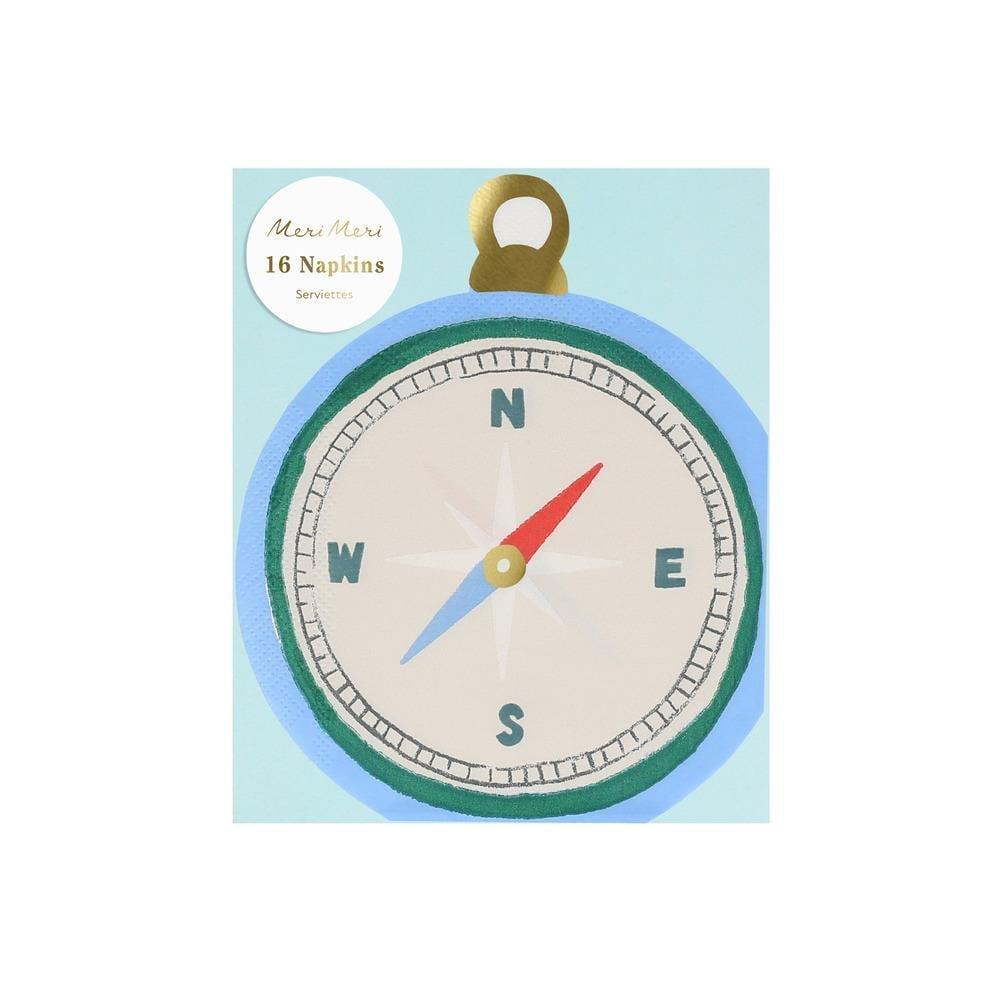 Meri Meri Peçete - Kamp Pusula Peçeteler - 16 Adet