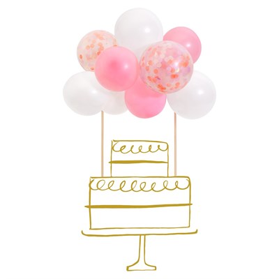 Meri Meri Pembe Balonlar Pasta Süsü