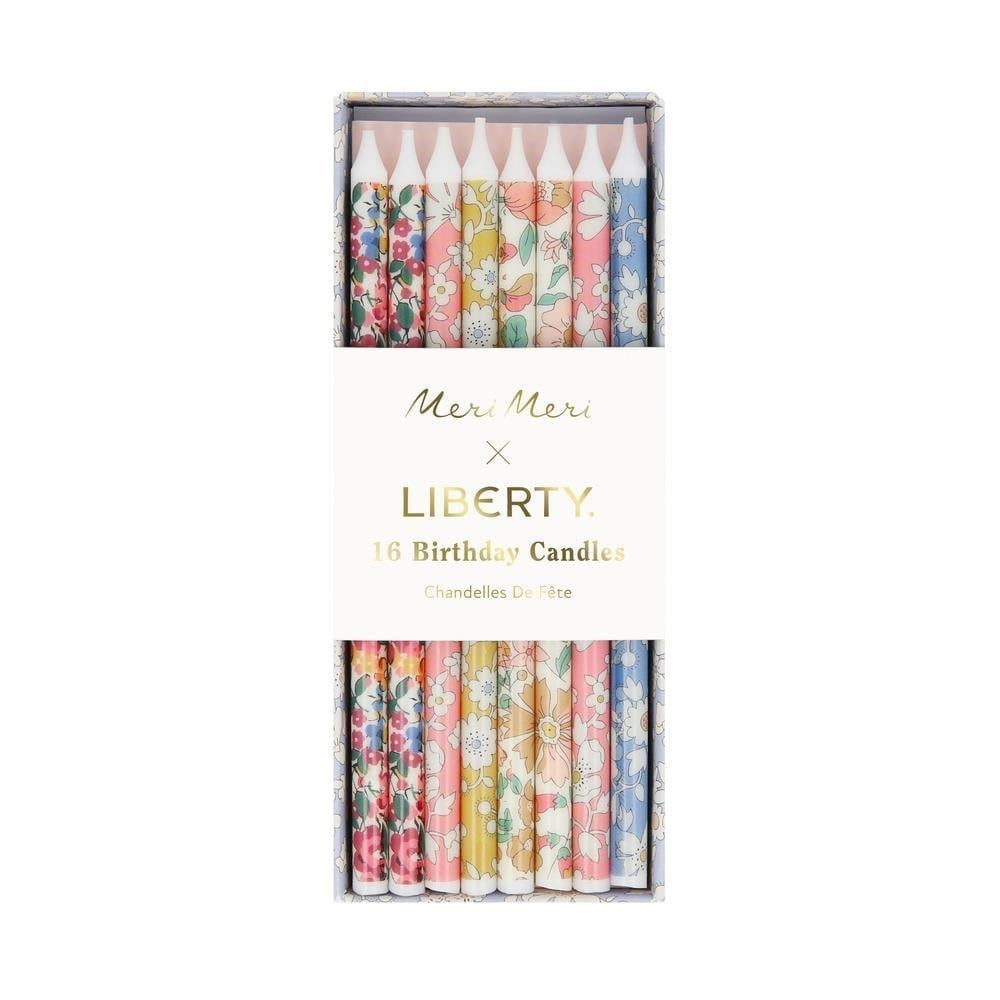 Meri Meri x Liberty - Çiçekli Mumlar - 16 Adet