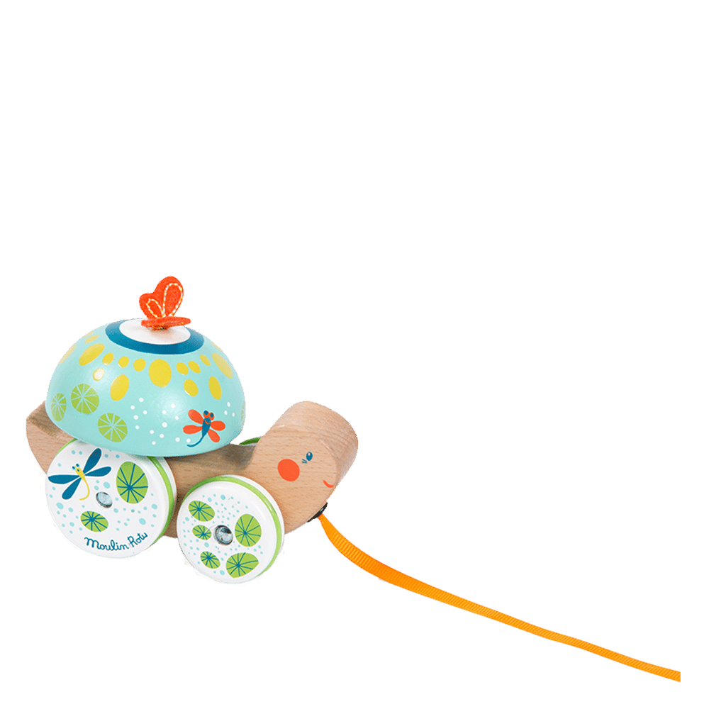 Moulin Roty Ahşap Çekçek Oyuncak - Kaplumbağa