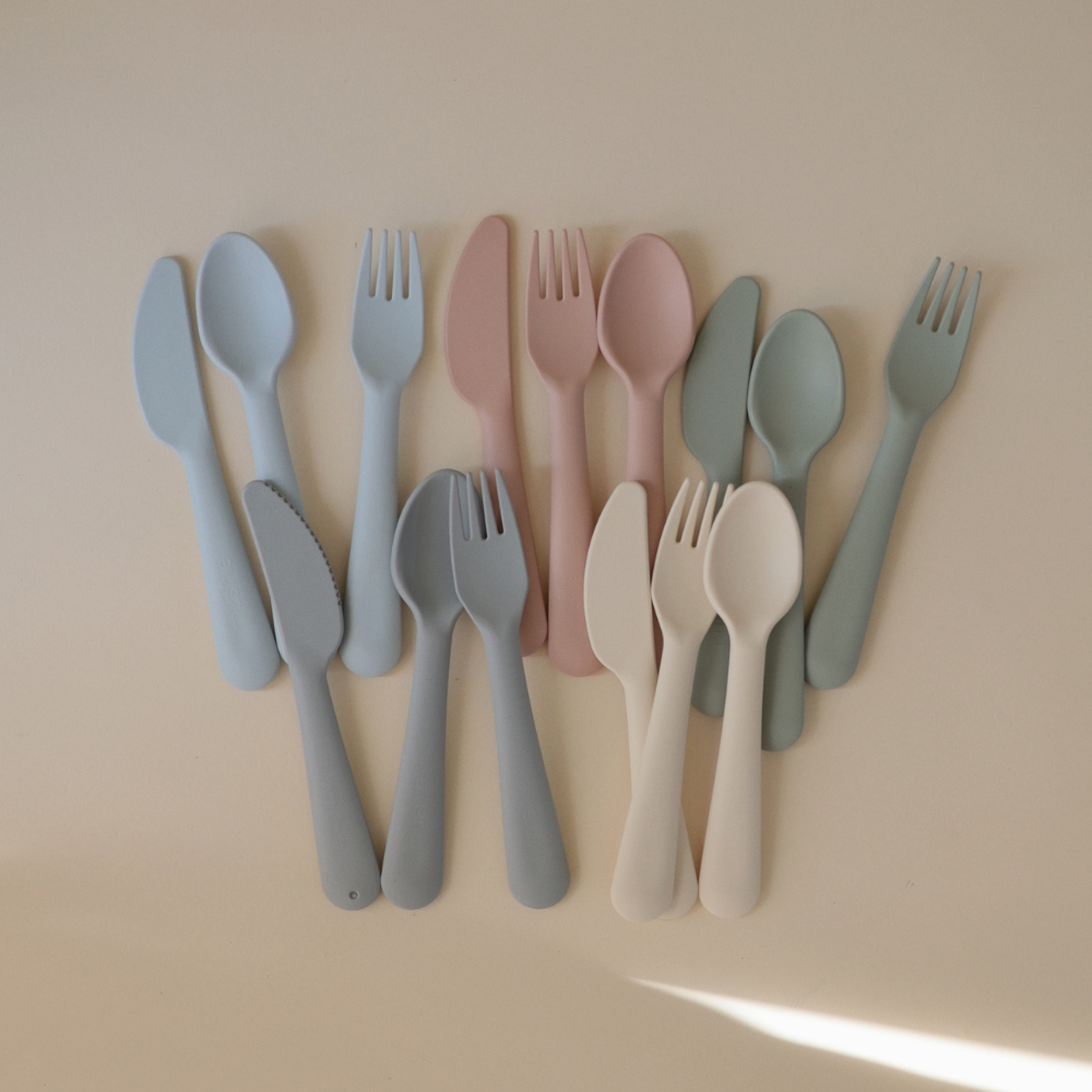 Mushie Çatal Kaşık Bıçak Seti - Blush